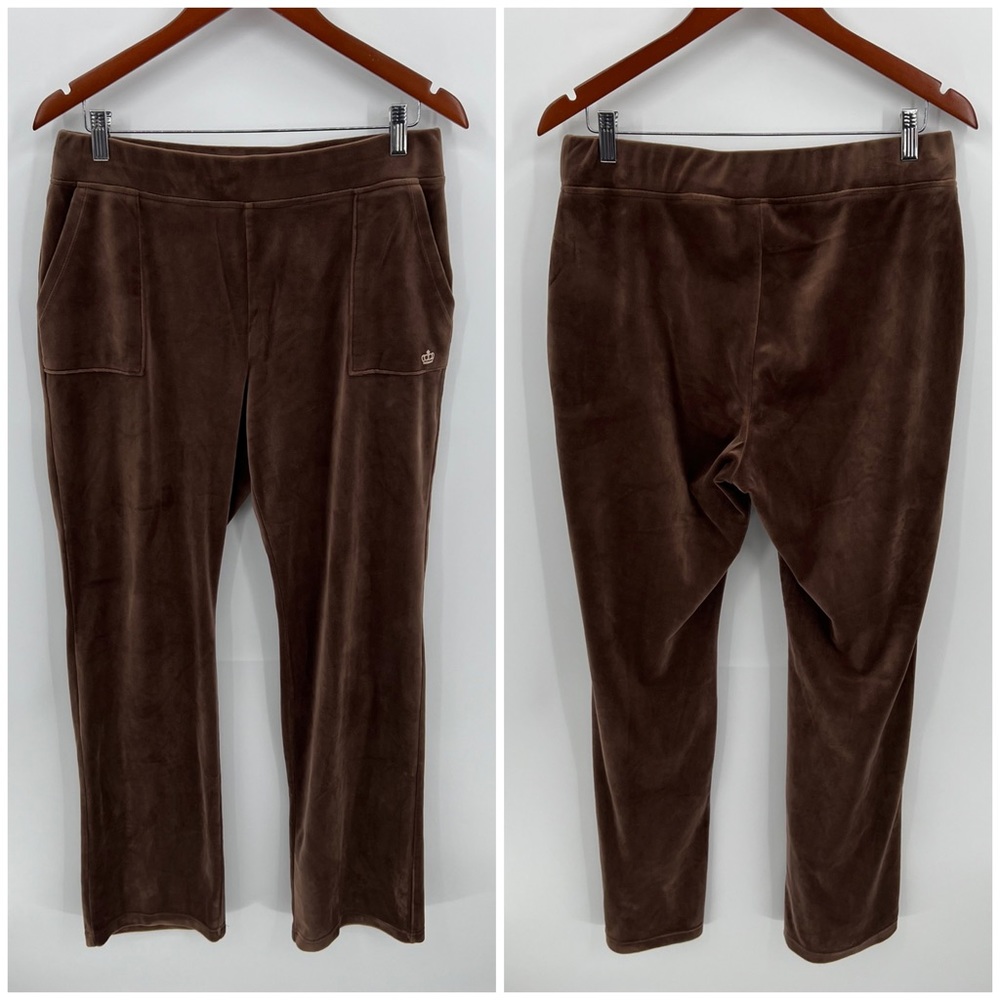 Juicy Couture brown velour track pant